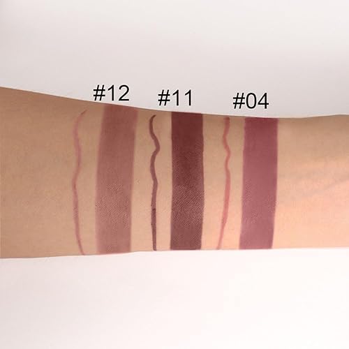 Miniatura 2 de evpct DNM Juego de 3 delineadores de labios y lápices labiales para mujer, mate, castaña, nude, marrón, 24 horas, tinte de larga duración,