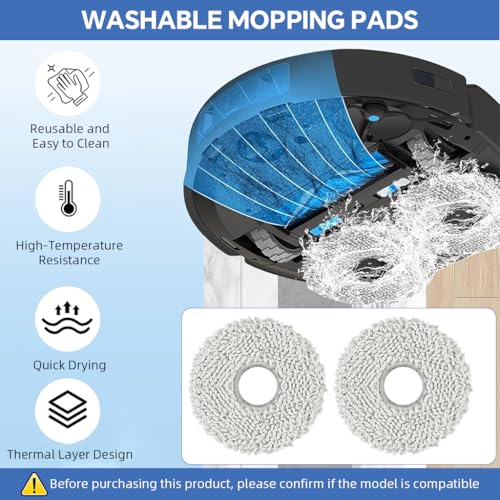 HASTHIP® 10Pcs Replacement Parts for Ecovacs T30 Omni/T30 PRO Omni, Spare Accessories with 1 Main Brush, 2 Side Brushes, 2 Mop Cloth, 2 Filters, 1 Cleaning Brush, 2 Dust Bags - Cleaning Tools 5 51QbRn4mTmL