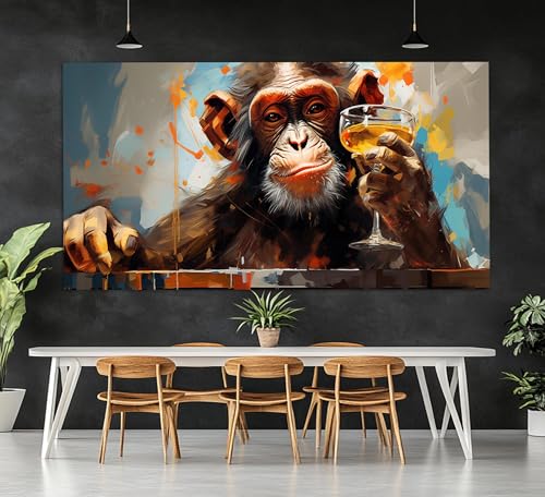 Tableau abstrait sur toile de singe pour égayer une cuisine amusante