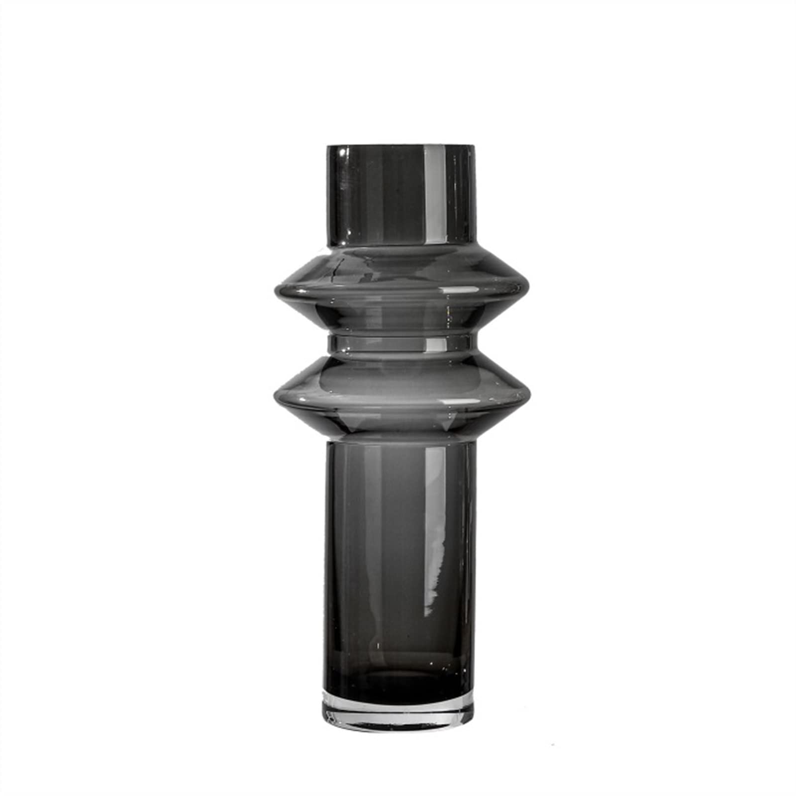 Vase en verre nordique chic grand modèle strié pour salon raffiné