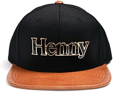 CONNETIC Henny Gold Crocodile Strapback Black Brown Hat