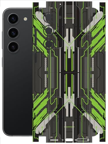 Image of AtOdds - Full Body Back Screen Guard Protector Film - Lamination Wrap Skin Sticker Compatible with Samsung Galaxy S23 (5G) | Scratchproof Matte Finish (Cyber Green)