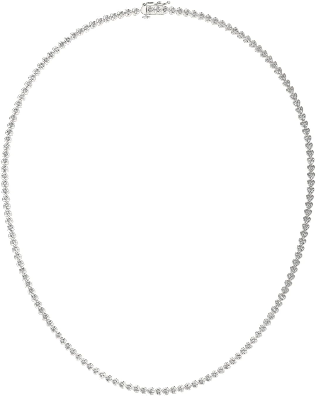 Charles & Colvard Sterling Silver 1.6mm Round Moissanite Tennis Necklace 2.18cttw Dew