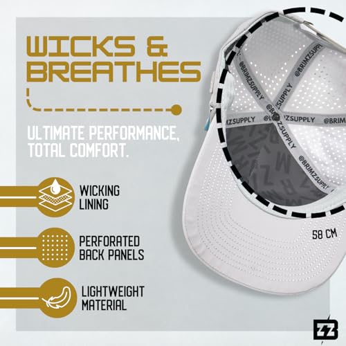 Image of BRIMZ Golf Performance Hat - Tee Holder & Magnetic Ball Marker - Breathable, Sweat & Water Resistant Golfing Snapback Hat