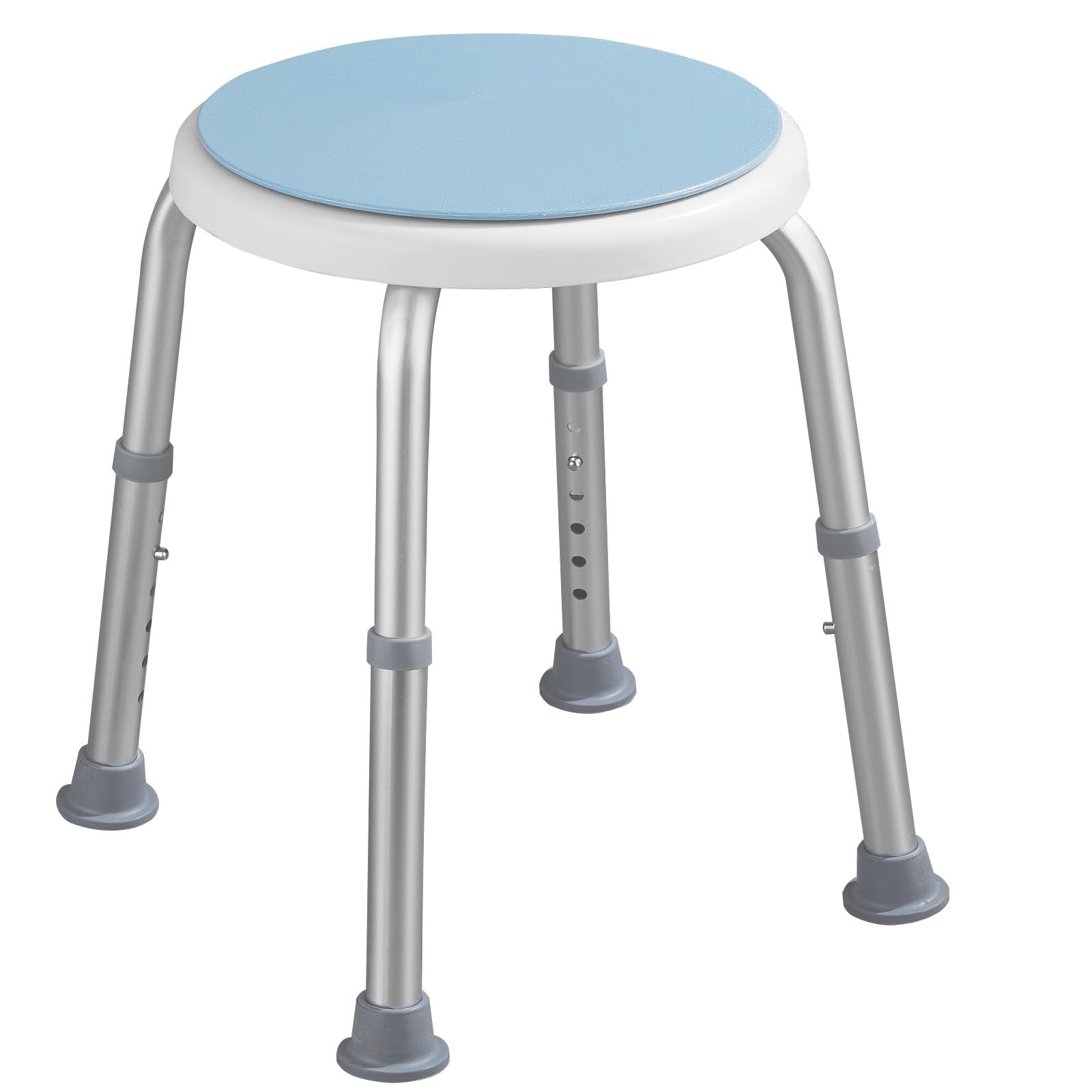 KARAT Duschhocker - 360° drehbarer Duschstuhl belastbar bis 150kg, höhenverstellbar mit rutschhemmenden Gummifüßen - Badhocker, Duschsitz