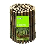 Para bordes rectos o curvos Gardman - Valla para césped (madera de sauce), 2 x 0.15 m