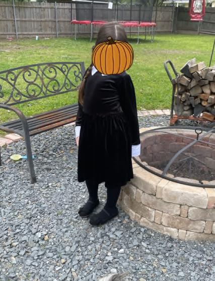 Vestido negro con cuello Peter Pan para niñas 3-12 años miniatura 2