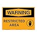 Warning/Restricted Area Sign (OS1027WH-)|Plastic 12" X 18" Corner Mounting Holes|OSHA Signs|Sign for Business, Retail, Workplace, Restaurant, Medical Facility