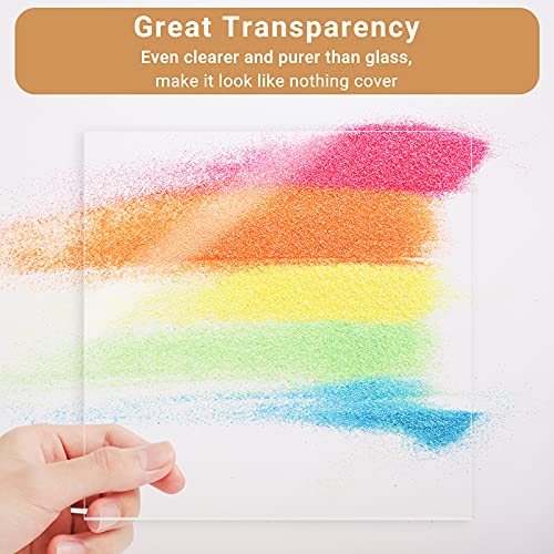 Enoin 2Pcs 8 X 10 Inch Clear Acrylic/Plexiglass Sheet 0.118" 1/8 Inch Thick, Plastic Sheet Transparent Board Panel For Glass, Diy Project, Picture Frame,Paintings, Art Craft #TOP3