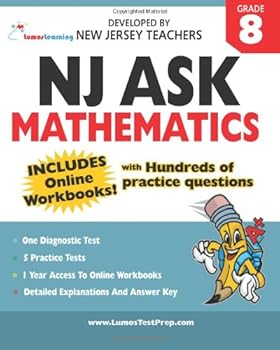 Paperback Nj Ask Practice Tests And Online Workbooks - Mathematics Grade 8: Developed By Expert New Jersey Teachers Book