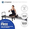 AeroPilates Reformer - Pilates Reformer Workout Machine for Home Gym - Cardio Fitness Rebounder- Up to 300 lbs Weight Capacity, Gray