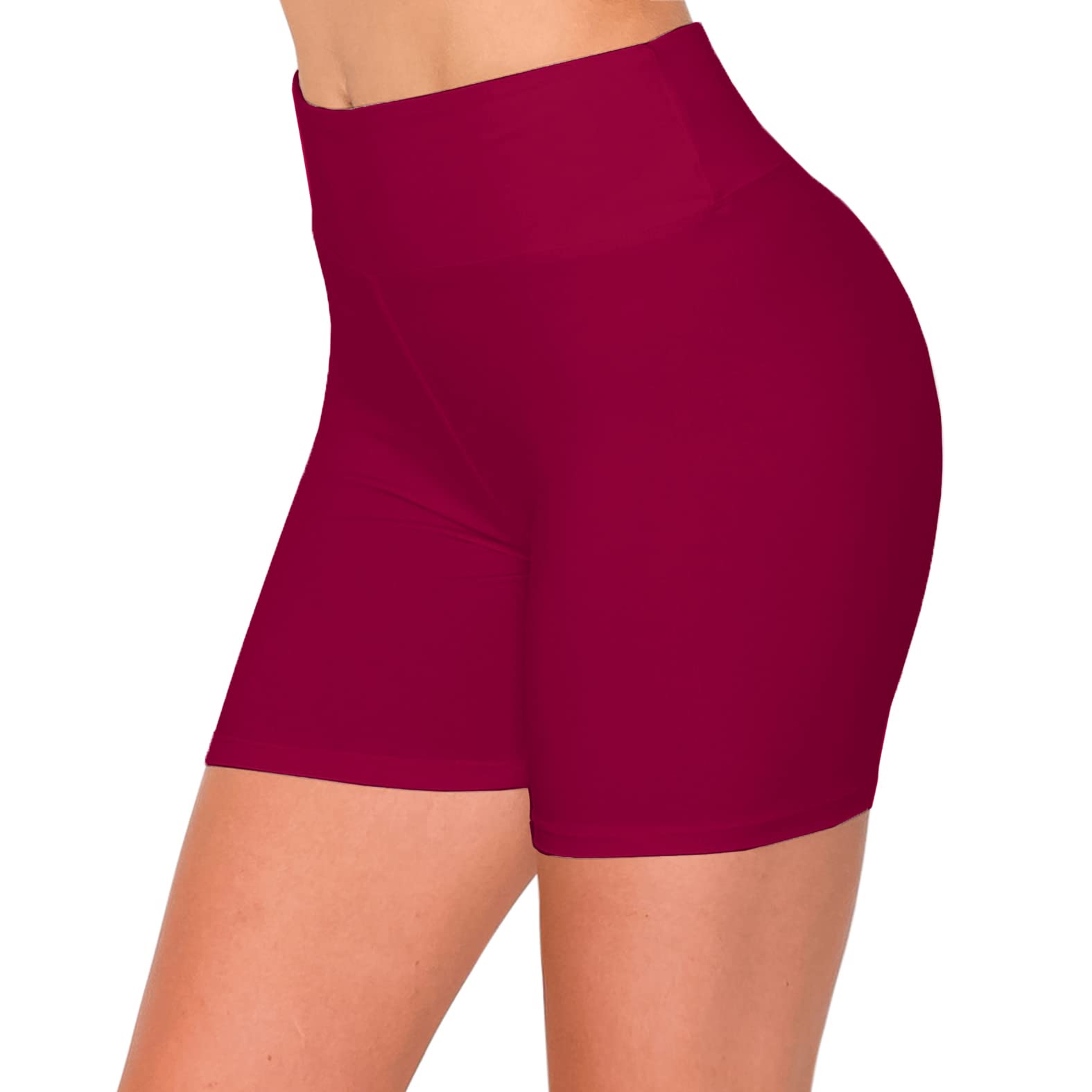 Short de cyclisme extensible avec contrôle du ventre pour le yoga bordeaux - 5