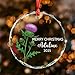 Personalized Scottish Thistle Glass Xmas Ornament, Customized Text Year Name Scottish Thistle Flower Ornaments Gift for Grandma Mom Sister Wife Daughter Friends, Onopordum Acanthium Glass Ornament