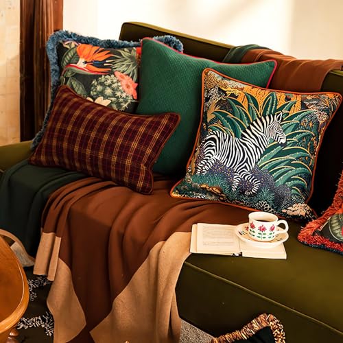 Magolife 02-124-02 Indoor/Outdoor 12X20 In Zebra Jungle Jacquard Embroidery Decorative Lumbar Throw Pillow Cover Luxury Accent Neutral Textured Animal Cushion Pillow Case Living Room Couch Bed Sofa thumb #5