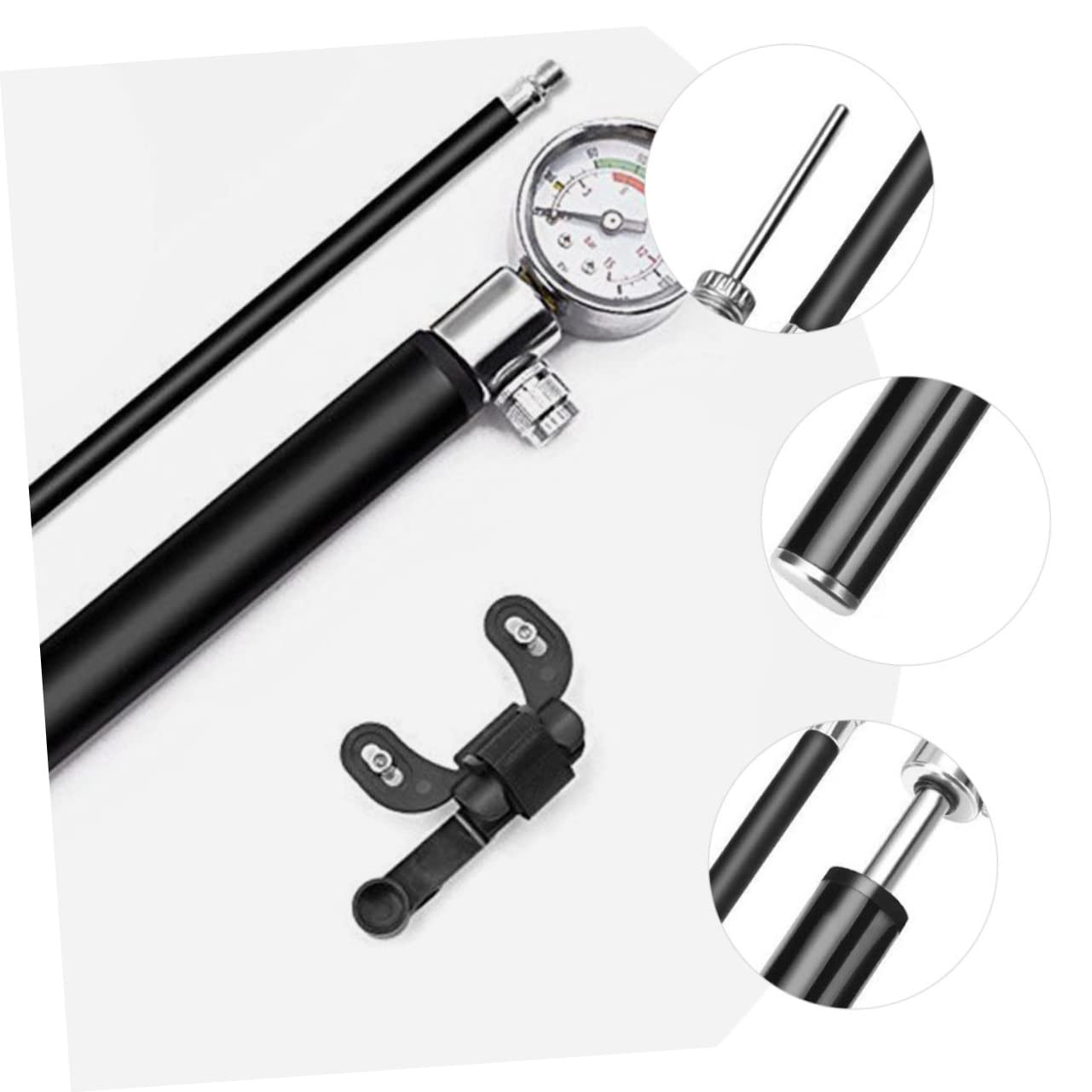 Fahrradpumpe aus Aluminiumlegierung mit Hohem Druck, Tragbar, Schwarz