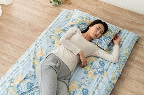 Emoor 100% Cotton Futon Mattress Cover Botan, Blue, Full Size, Made In Japan #TOP2
