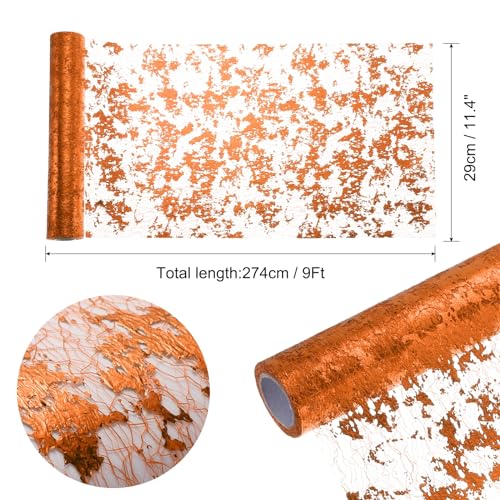 Chemin de table orange en maille pour illuminer vos tables de fête