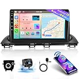 Hikity for Mazda 3 2014-2018 Radio, 8 Core 4+64GB Android 13 Car Stereo 9 Inch IPS Touchscreen Car Radio with Wireless Carplay Android Auto 59UI GPS WiFi 32EQ DSP Backup Camrea