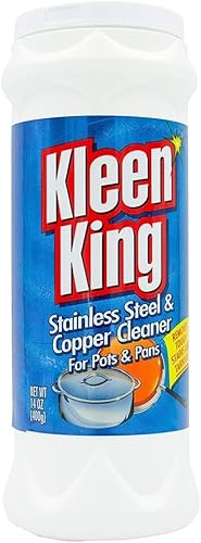Kleen King Limpiador de utensilios de cocina de acero inoxidable y limpiador de cobre (14 onzas, paquete de 3) ayuda a eliminar manchas y deslustre
