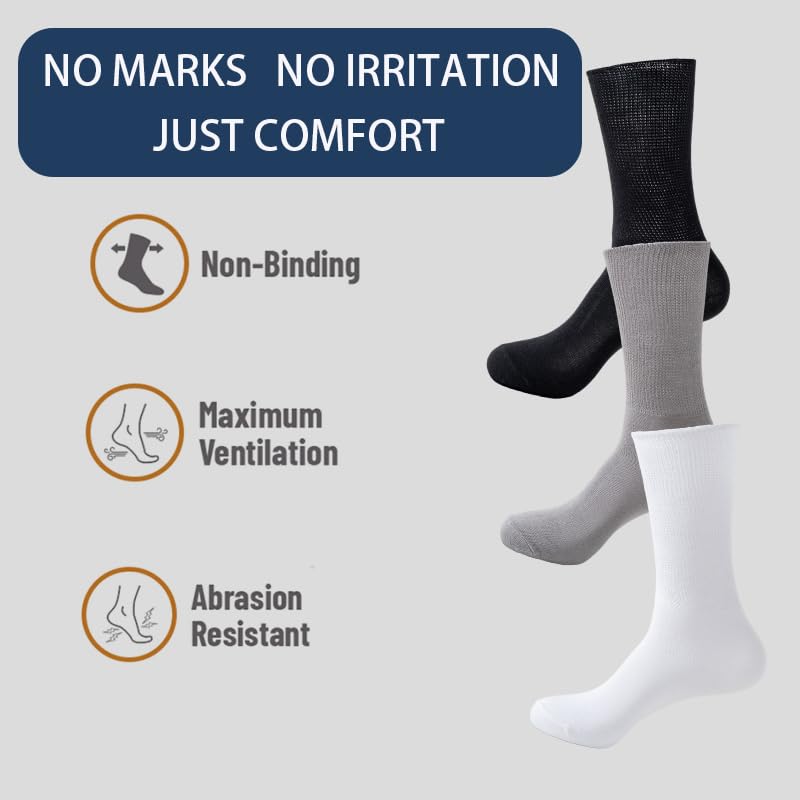 Men's Diabetes & Circulator Socks- 1 Pair Packs-Non-Binding Moisture Management2