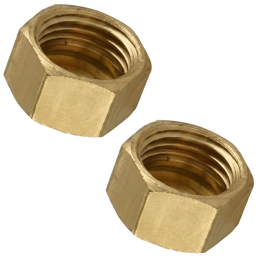 CONCEPT4U® Pack of 2 Compression Fitting 1/2" 19mm Blank Nut Cap Stop End Brass Shower TRV Iron Radiator Valve Female Pipe Plumbing