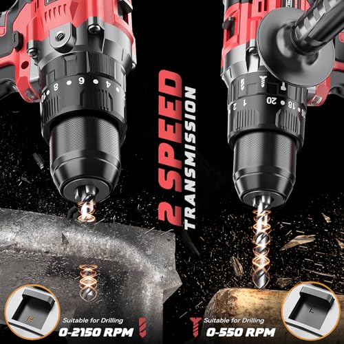 DIYtoolifz Cordless Drill Set Compatible with Milwaukee 18V Battery, 20+3 Torque Setting Power Drill Driver Set, 1/2 Inch Keyless Chuck Brushless Compact Driver/Drill Kit Tool (Battery Not Included) thumbnail 4
