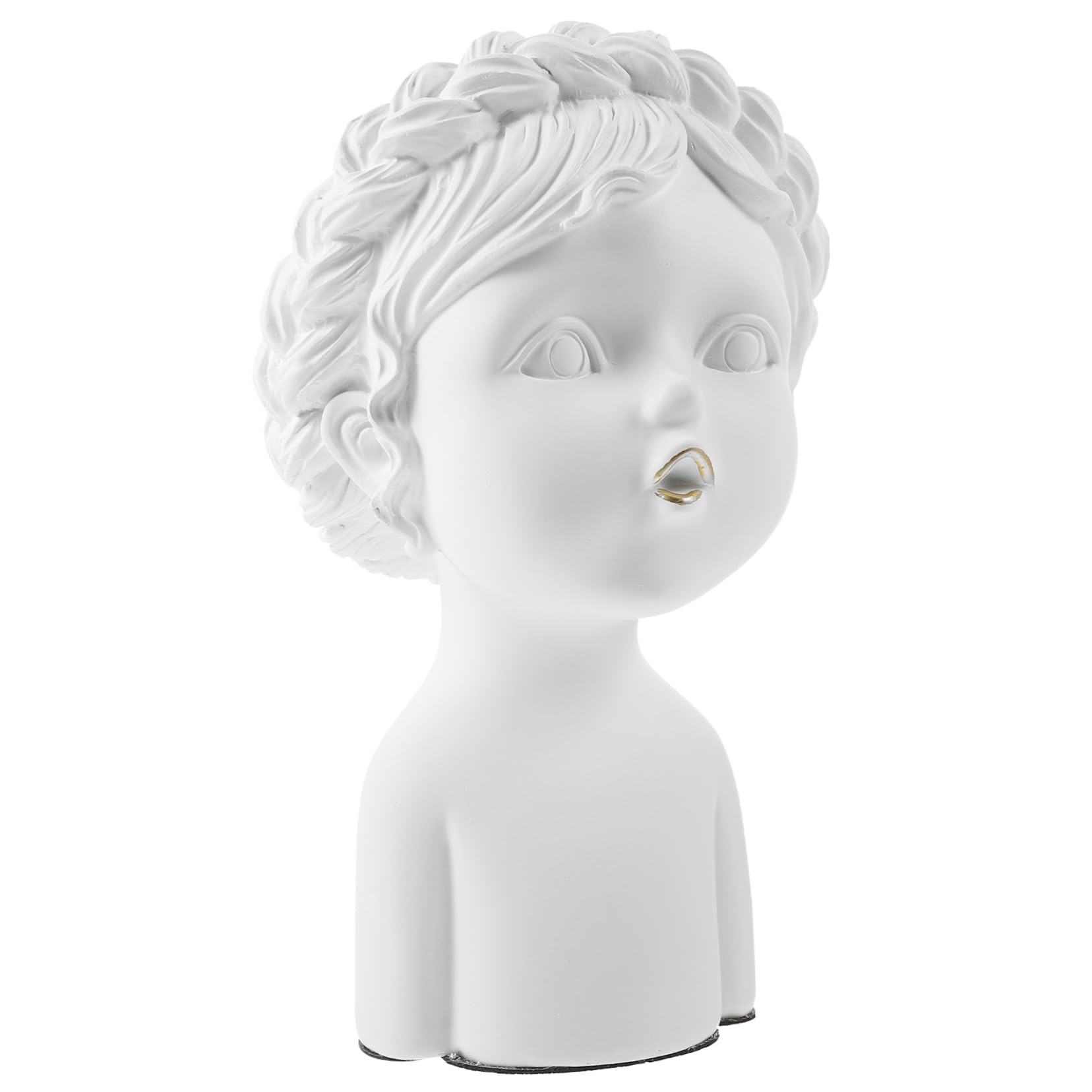 ERINGOGO Charming Resin Girl Statue Desktop Decor Miniature Bust for Office Home
