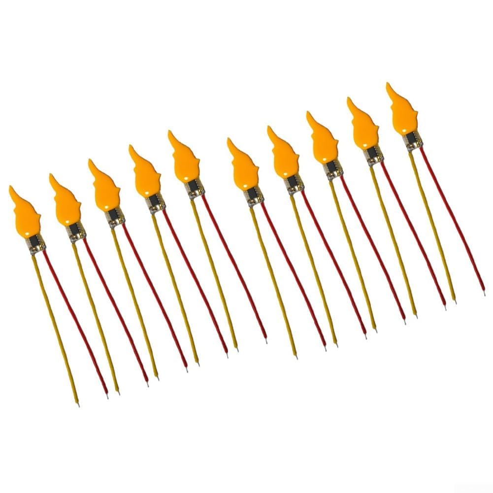 Flame Effect LED Candle Lights 3V 5V With Flickering Diode For Birthday Parties, Home Decoration, And DIY Lighting Accessories With for battery Compatibility(10pk)