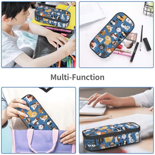 Image of Cute Dog Puppy Pencil Case Organizer Big Capacity Pencil Pouch Stationery With Zipper School Supplies Pencil Bag For Girls Boys Office, j56tsd