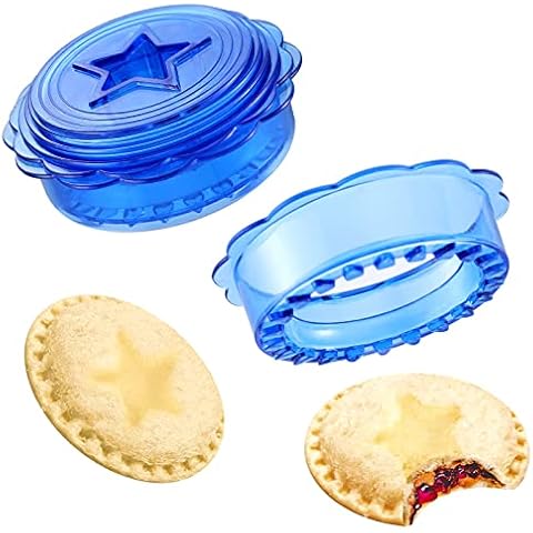 Nuovoware Sandwich Cutter and Sealer Set, 6PCS-in-1 Uncrushable Sandwich Cutter for Kids Boys Girls School Lunch Parties Picnics, DIY Cookie Cutter for Lunch Lunchbox Bento Box, Sandwich Maker, Blue Cover