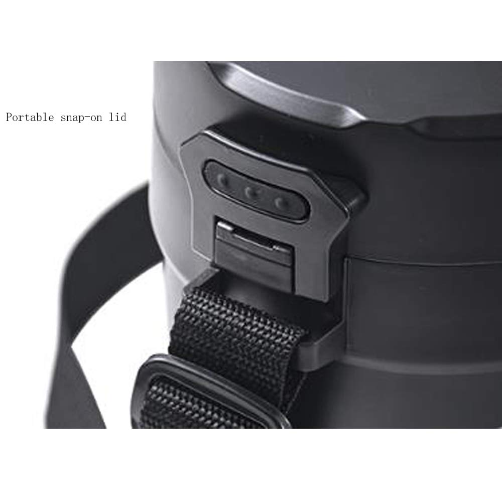 REYG Fiambrera Aislada de Acero Inoxidable, La Mejor Opción para Exteriores, Oficina, Colegio,Black