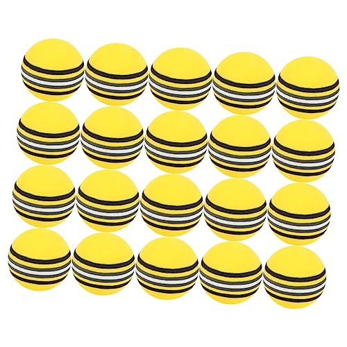 Abaodam 20個 素材ゴルフ練習ボール 室内用 ソフトトレーニングボール 家具や窓を傷けない衝撃吸収性 なレインボーデザインで視認性