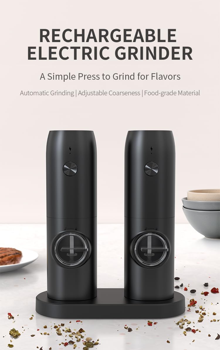 Electric Salt and Pepper Grinder Set