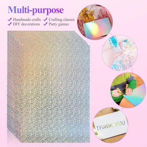 Operitacx 10 Folhas De Cartolina Glitter - Cartolina Holográfica Premium Papel Glitter Para Fazer Ca