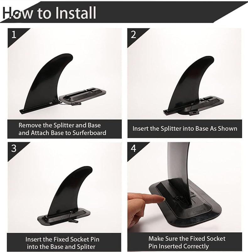 Namvo 4 aletas universales extraíbles para tabla de surf, aletas reforzadas de seguridad de nailon, aletas de tabla de surf, aletas de pala de surf con hebilla para tablas largas, tablas de remo
