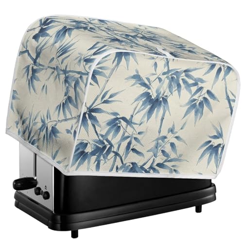 Image of Talayituse Watercolor Leaf Print Toaster Cover 2 Slice Wide Slot, Lightweight Bread Maker Cover Dust Protection Washable Appliance Bag, S