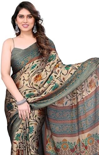 MIRCHI FASHION Women Saree Chiffon Floral Printed | Comfortable Lightweight Office and Regular Use Sari with Blouse Piece