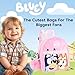 Bluey Backpack for Girls - Fluffy Fur Pink Kids Backpack Travel Purse for Children & Toddler School Bag Rucksack Handbag Ideal for Nursery and Daily Use