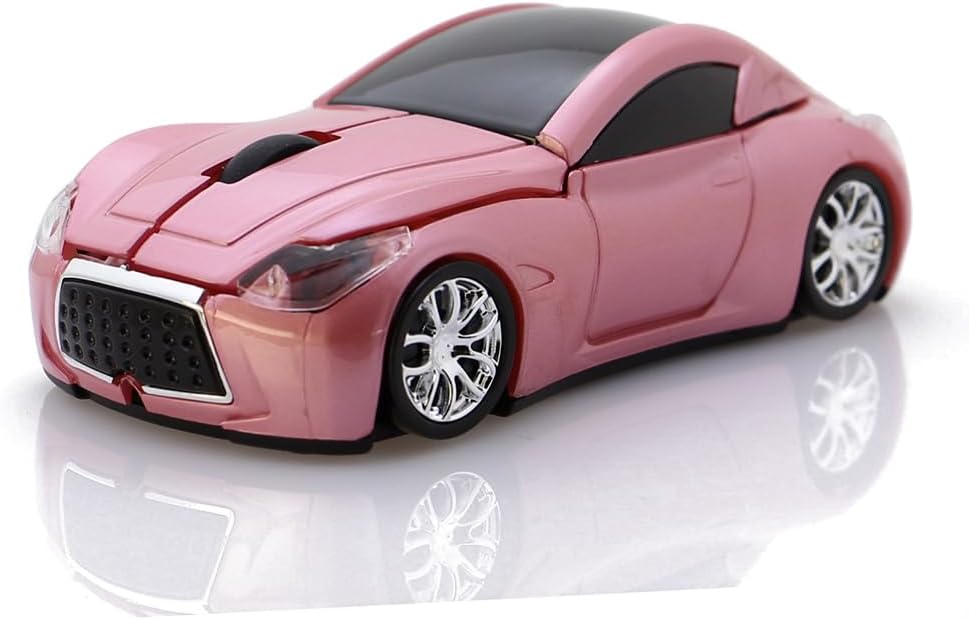 computer trådløs mus bilform optisk USB 2,4GHz til pc bærbar pink