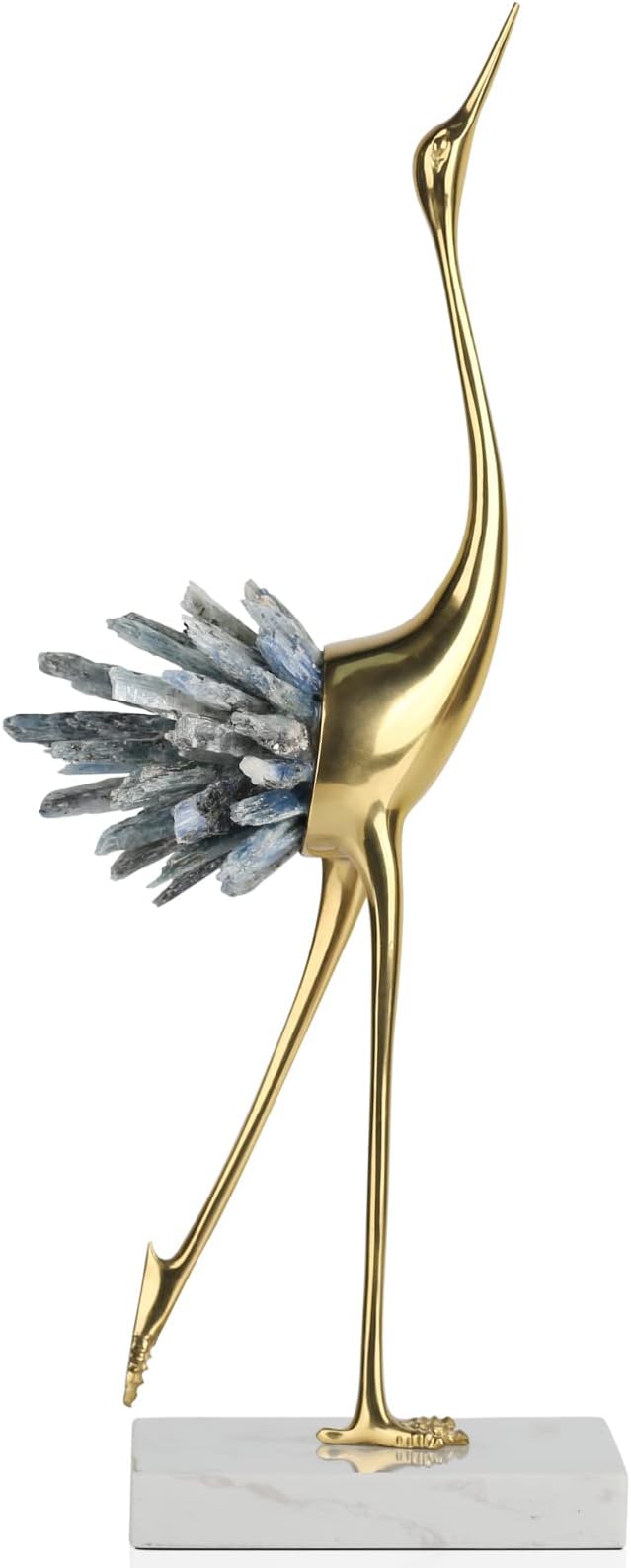 - Gold Decor Accents,Brass Birds Statues Gold Home Decor Modern Crystal Decor Ornaments for Living Room, Bedroom, Office Desktop, Cabinets (Blue A)