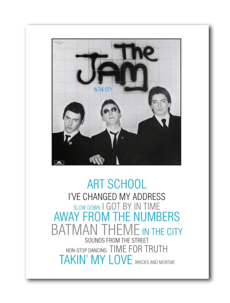 Libretto Designs The Jam In The City Art Print A4 Unframed Poster With Song Titles