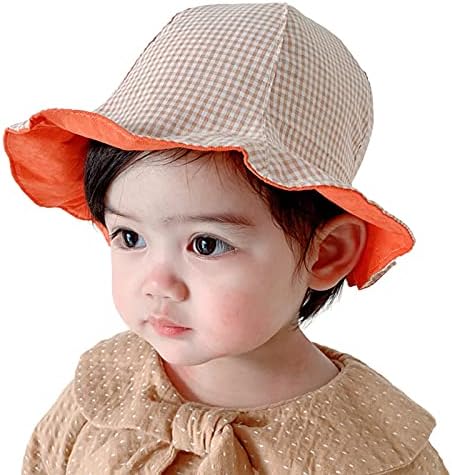 Amazon キッズ 子供 帽子チューリップ ハット リバーシブル 花柄 チェック柄 春 夏 秋 0 5歳 8カラー オレンジチェック 帽子 通販
