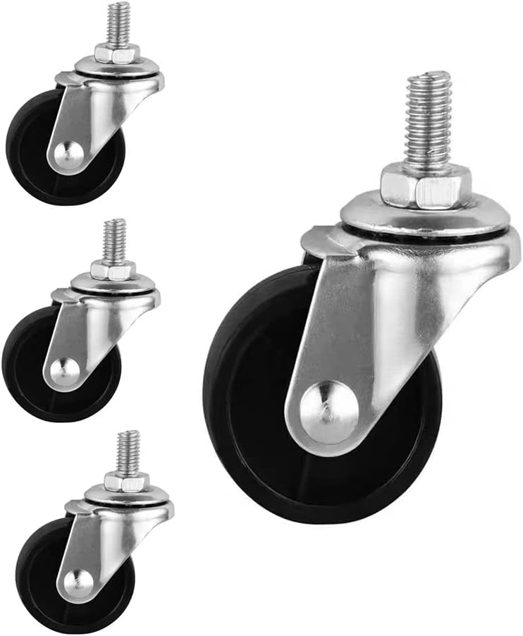 4-Piece Set of M6/m8/m10 * 15 Threaded Rod /1.5 Inch Rotating/unbraked Furniture/Load 150 Pounds