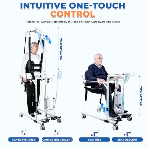 Electric Patient Lift Transfer Chair for Home, Assisting Walking with Electric Hanger Device Lift Chair, Foldable Portable Transfer Lift Chair for Car, Bathroom Shower Chair for Seniors, Handicap