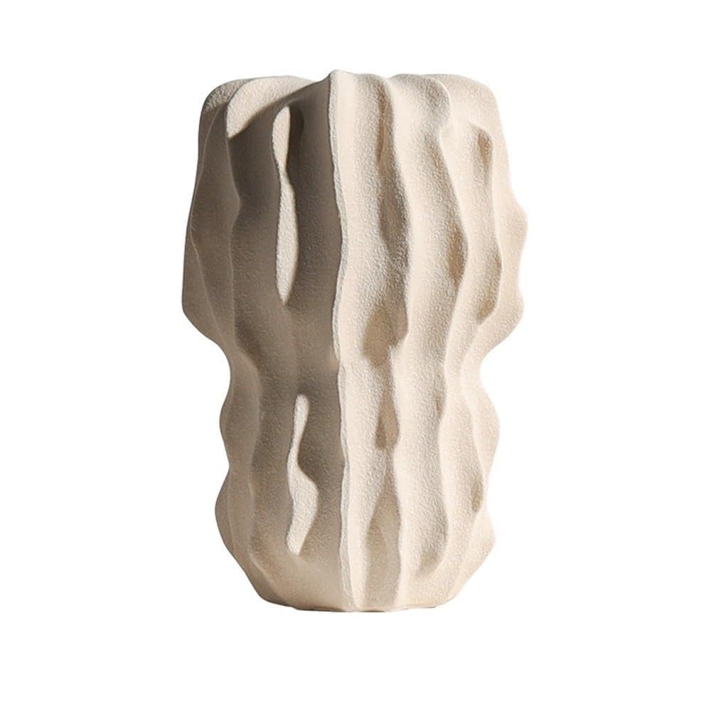 CHUOZI Home Vase White Irregular Ceramic Arrangement Living Room Decorative Desktop Flower Vase(Medium)