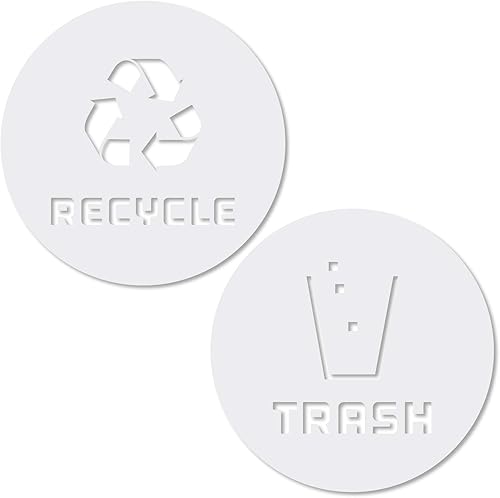Vinilo adhesivo de reciclaje y basura, logotipo moderno (2.75 x 2.75 pulgadas, 1 unidad), símbolo para organizar latas de basura o contenedores de