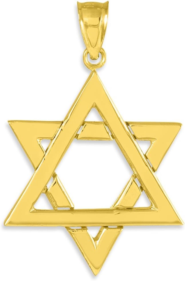 Jewish Jewelry by FDJ 14k Yellow Gold Polished Star of David Pendant