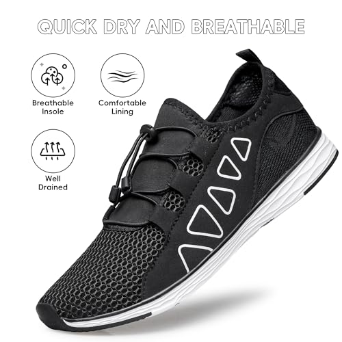Miniatura 5 de Raoendis Zapatos Acuáticos Unisex Para Hombre Y Mujer, De Secado Rápido, Para Natación, Playa, Vela, Deportes, Negro Y Blanco, 36.5 Eu