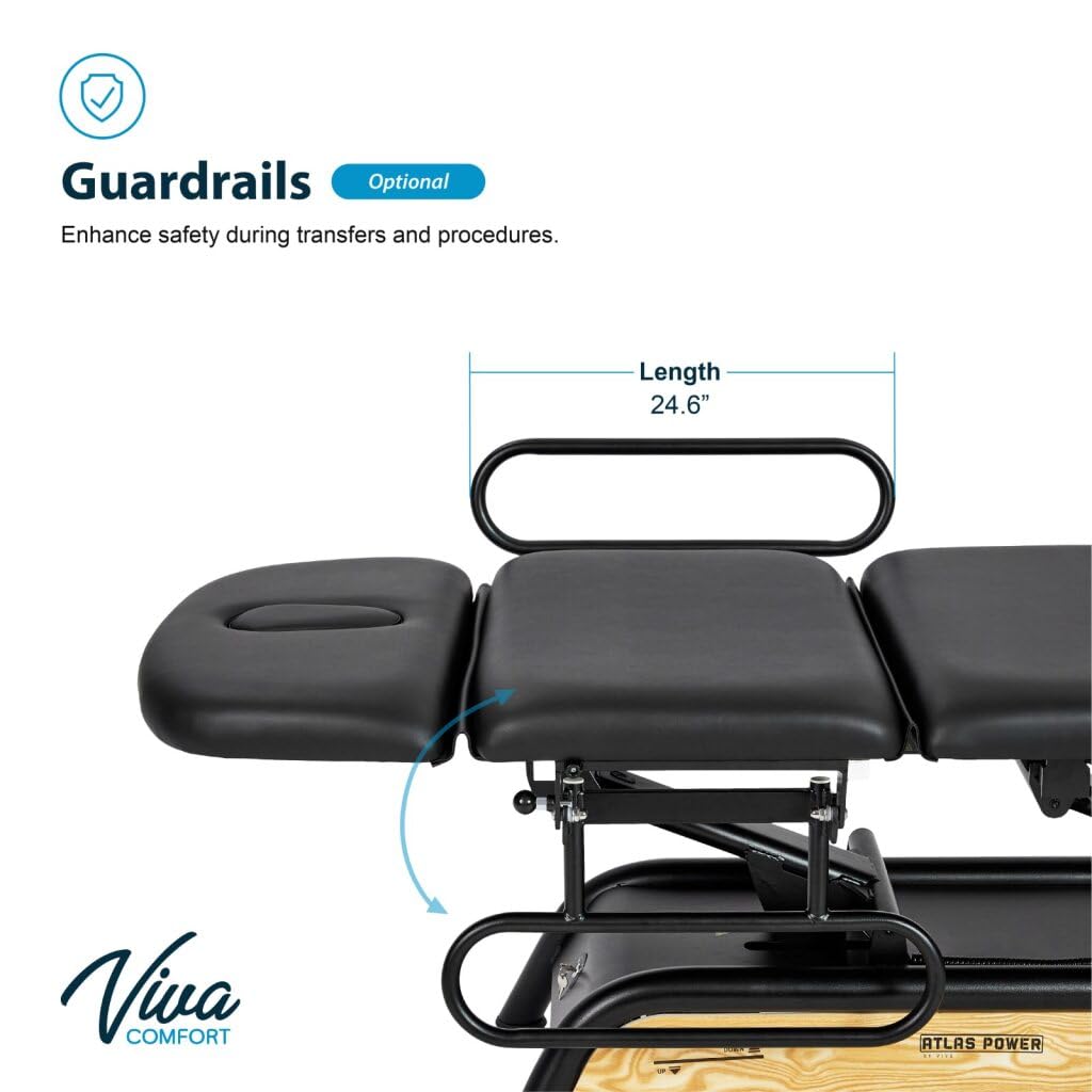 Vivacomfort Atlas Power Hi-Lo Treatment Table Guardrails ONLY - Exam Table NOT Included