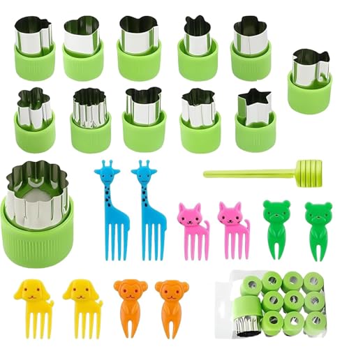 23 Stück Ausstecher Brot und Gemüse Kinder Set, Brotausstecher für Kinder Fun and Cute, Ausstechformen Ideal für Alle Anlässe Wie Geburtstage Halloween Thanksgiving Weihnachten Babyparty und Party